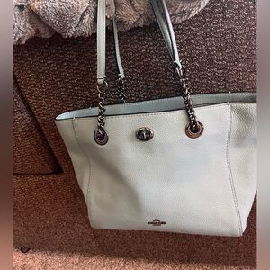 Brand new coach light teal/baby blue purse